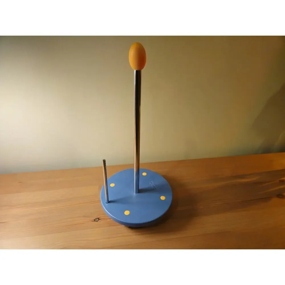 1990s Michael Graves Slate Blue Paper Towel Holder Rare Vintage Pop Art Egg
